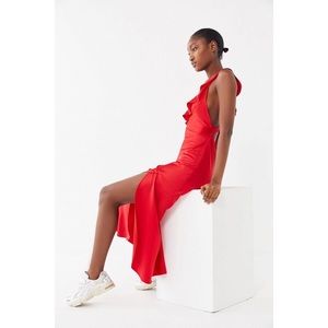 URBAN OUTFITTERS flamenco red silky slip dress